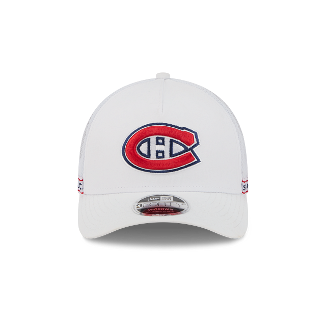 Montreal Canadiens NHL New Era Men White 9FORTY M-Crown Tape Hat product image 4, provided for visual reference and product