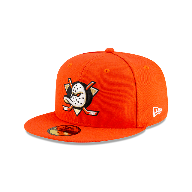 Anaheim Ducks NHL New Era Men Orange 59Fifty OTC Core Fitted Hat product image 1, provided for visual reference and product