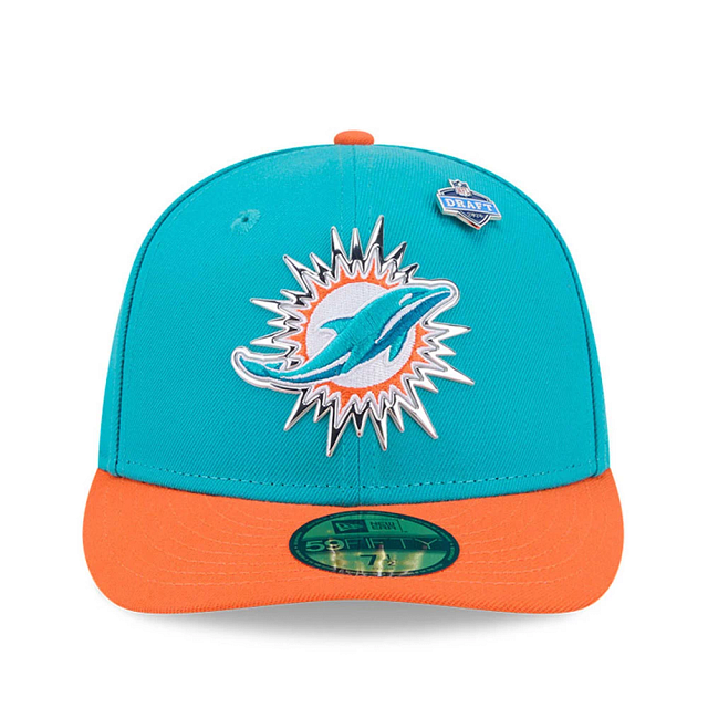 Miami Dolphins NFL New Era Men Aqua 59Fifty Pre-Curved 2026 Draft Fitted Hat product image 4, provided for visual reference