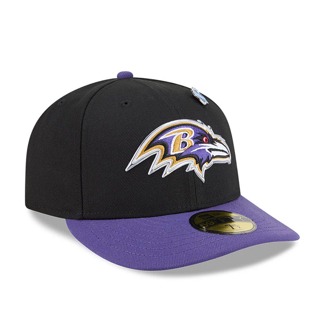 Baltimore Ravens NFL New Era Men Black 59Fifty Pre-Curved 2026 Draft Fitted Hat product image 7, provided for visual