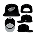 Detroit Red Wings NHL New Era Men Black/White 9Fifty Basic Snapback Hat product image 1, provided for visual reference and
