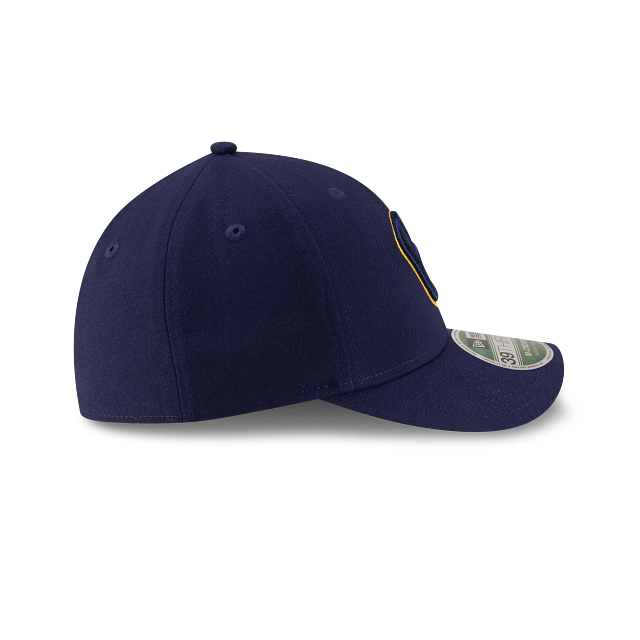 Milwaukee Brewers MLB New Era Men Navy 39Thirty M-Crown Player Replica Stretch Fit Hat product image 6, provided for visual