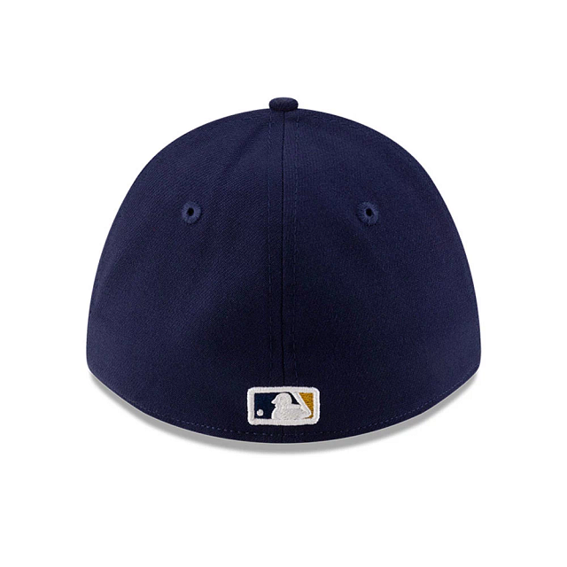 Milwaukee Brewers MLB New Era Men Navy 39Thirty M-Crown Player Replica Stretch Fit Hat product image 2, provided for visual