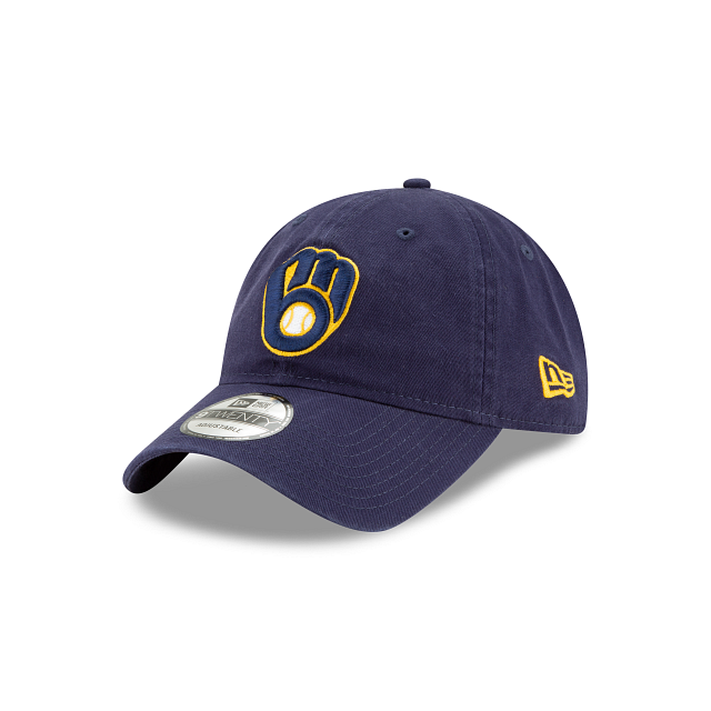 Milwaukee Brewers MLB New Era Men Navy 9Twenty Core Classic Adjustable Hat product image 1, provided for visual reference