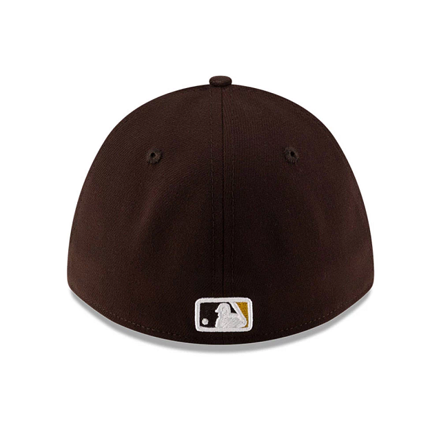 San Diego Padres MLB New Era Men Brown 39Thirty M-Crown Player Replica Stretch Fit Hat product image 2, provided for visual
