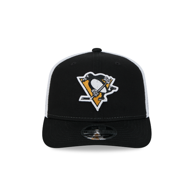 Pittsburgh Penguins NHL New Era Men Black 9Seventy Trucker Snapback Hat product image 7, provided for visual reference and