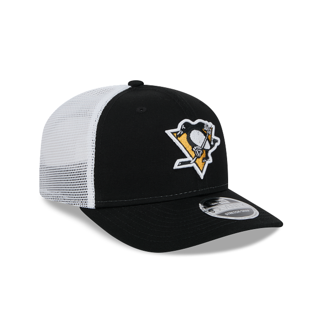 Pittsburgh Penguins NHL New Era Men Black 9Seventy Trucker Snapback Hat product image 6, provided for visual reference and