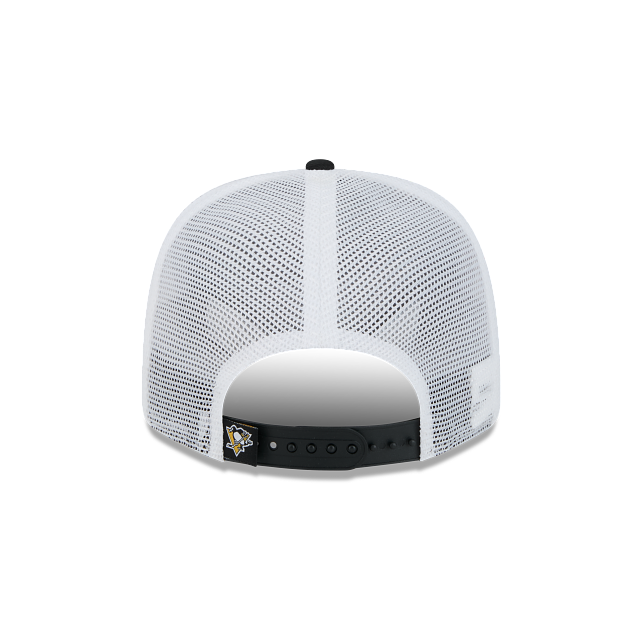 Pittsburgh Penguins NHL New Era Men Black 9Seventy Trucker Snapback Hat product image 2, provided for visual reference and