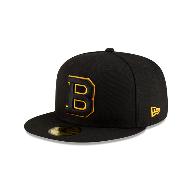 Boston Bruins NHL New Era Men Black Vintage Collection 59Fifty Fitted Hat product image 1, provided for visual reference and