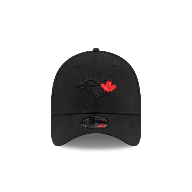 Toronto Blue Jays MLB New Era Men Black Red Leaf 39Thirty Team Classic Stretch Fit Hat product image 3, provided for visual