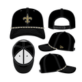 New Orleans Saints NFL New Era Men Black 9Seventy Multi-Rope Stretch Snapback Hat product image 1, provided for visual