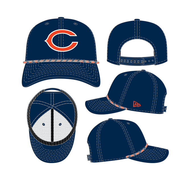 Chicago Bears NFL New Era Men Navy 9Seventy Multi-Rope Stretch Snapback Hat product image 1, provided for visual reference