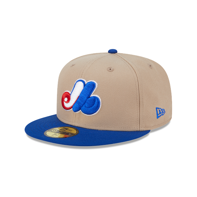 Montreal Expos MLB New Era Men Beige/Royal 59Fifty Camo Game Fitted Hat product image 1, provided for visual reference and