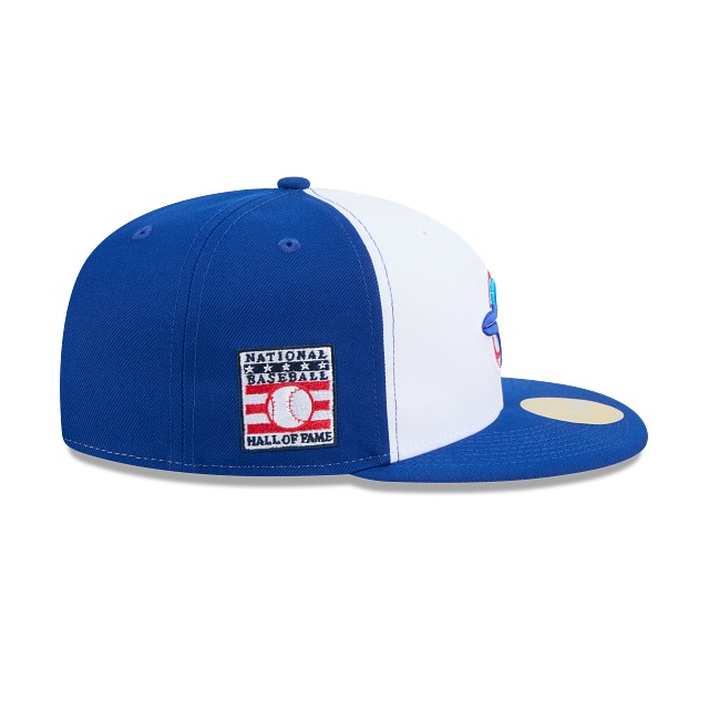 Toronto Blue Jays MLB New Era Men White/Royal Blue 59Fifty Cooperstown Hall of Fame Side Patch Fitted Hat product image 3,