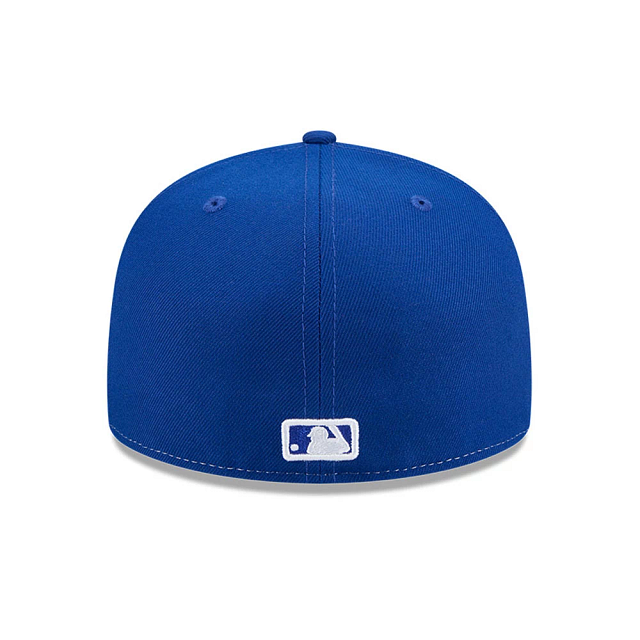Toronto Blue Jays MLB New Era Men White/Royal Blue 59Fifty Cooperstown Hall of Fame Side Patch Fitted Hat product image 2,