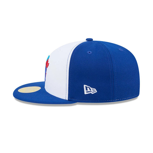 Toronto Blue Jays MLB New Era Men White/Royal Blue 59Fifty Cooperstown Hall of Fame Side Patch Fitted Hat product image 7,