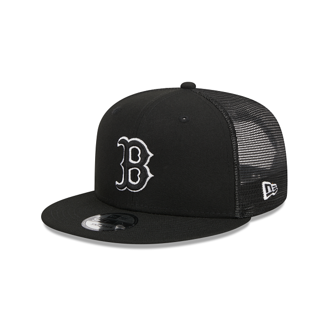 Boston Red Sox MLB New Era Men Black 9Fifty Trucker Snapback product image 1, provided for visual reference and product
