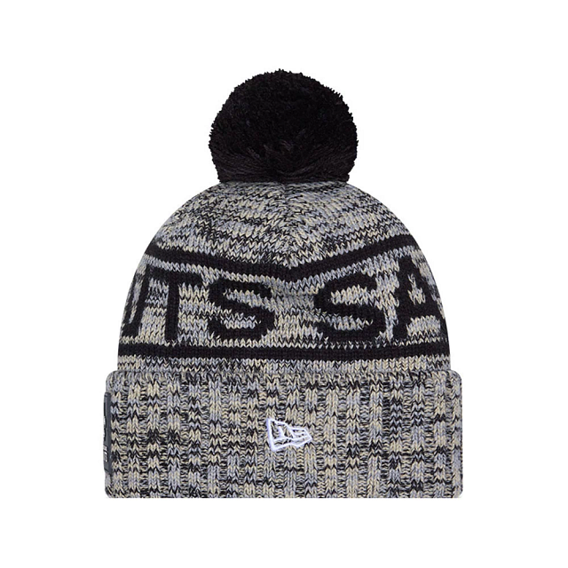 New Orleans Saints NFL New Era Men Grey/Gold 2025 Sideline Sport Knit Pom Hat product image 2, provided for visual reference