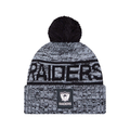 Las Vegas Raiders NFL New Era Men Grey/Black 2025 Sideline Sport Knit Pom Hat product image 1, provided for visual reference