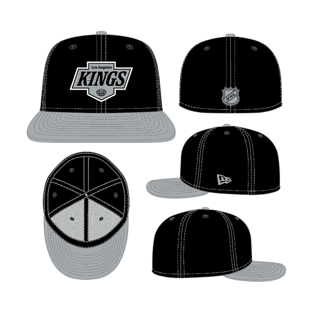 Los Angeles Kings NHL New Era Men Black and Grey 59Fifty Fitted Hat product image 1, provided for visual reference and