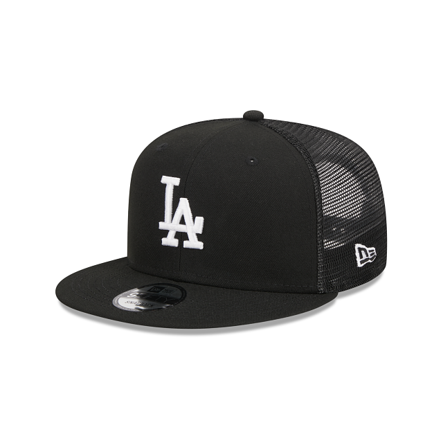 Los Angeles Dodgers MLB New Era Men Black 9Fifty Trucker Snapback product image 1, provided for visual reference and product