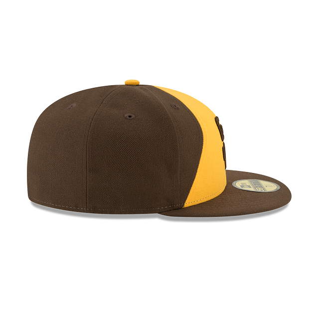 San Diego Padres MLB New Era Men Brown/Yellow 59Fifty Authentic Collection Alternate 2017 Fitted Hat product image 3,