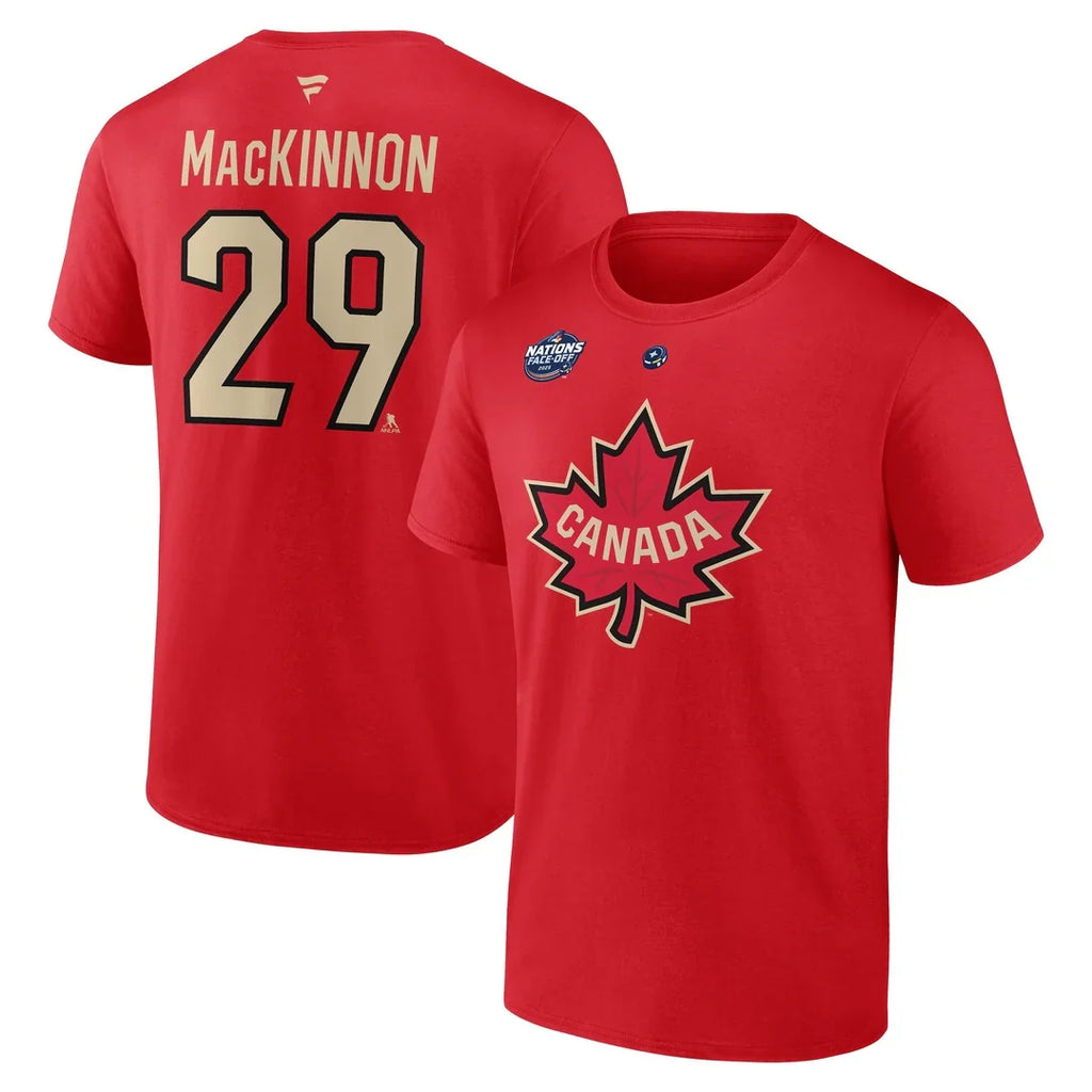Nathan Mackinnon Canada NHL 4 Nations Face-Off Fanatics Branded Men Red Authentic T-Shirt product image 1, provided for
