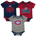 Montreal Canadiens NHL Outerstuff Infant Tricolor Full Strength 3 Piece Creeper Set product image 1, provided for visual