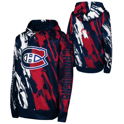Montreal Canadiens NHL Outerstuff Youth Navy Master Snipe Sublimated Pullover Hoodie product image 1, provided for visual
