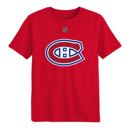Lane Hutson #48 Montreal Canadiens NHL Outerstuff Kids Red T-Shirt product image 3, provided for visual reference and