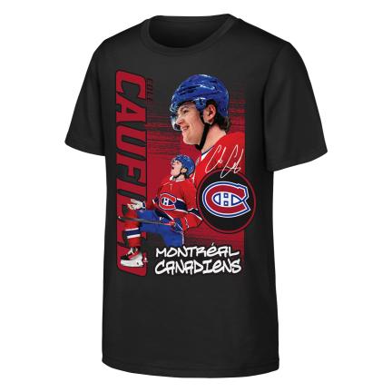 Cole Caufield Montreal Canadiens NHL Outerstuff Youth Black Playmaker T-Shirt product image 1, provided for visual reference