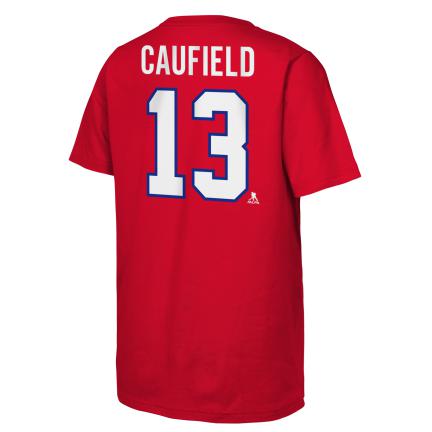 Cole Caufield #13 Montreal Canadiens NHL Outerstuff Youth Red T-Shirt product image 3, provided for visual reference and