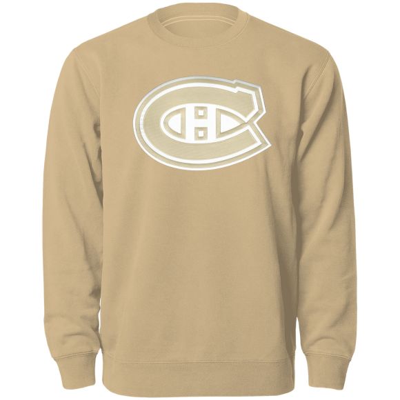 Montreal Canadiens NHL Bulletin Men Wheat Twill Tonal Logo Crew Sweater product image 1, provided for visual reference and