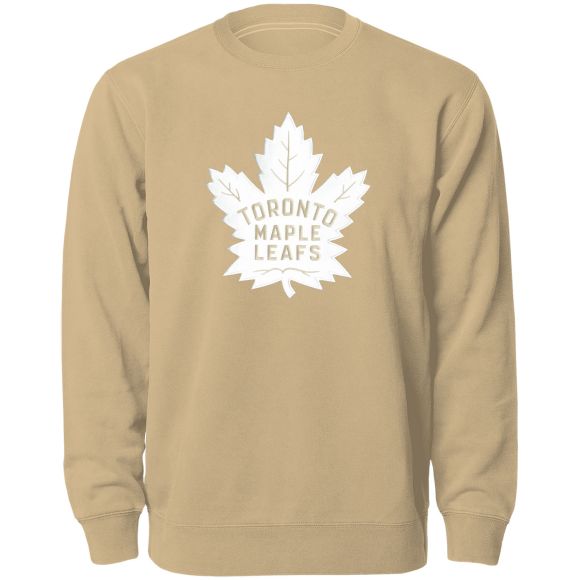 Toronto Maple Leafs NHL Bulletin Men Wheat Twill Tonal Logo Crew Sweater product image 1, provided for visual reference and