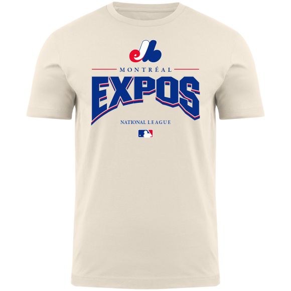 Montreal Expos MLB Bulletin Men Beige Natural Line Drive T-Shirt product image 1, provided for visual reference and product