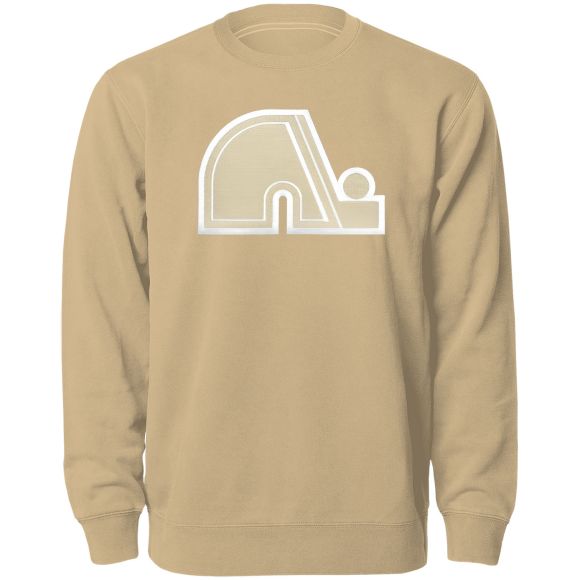Quebec Nordiques NHL Bulletin Men Wheat Twill Tonal Logo Crew Sweater product image 1, provided for visual reference and