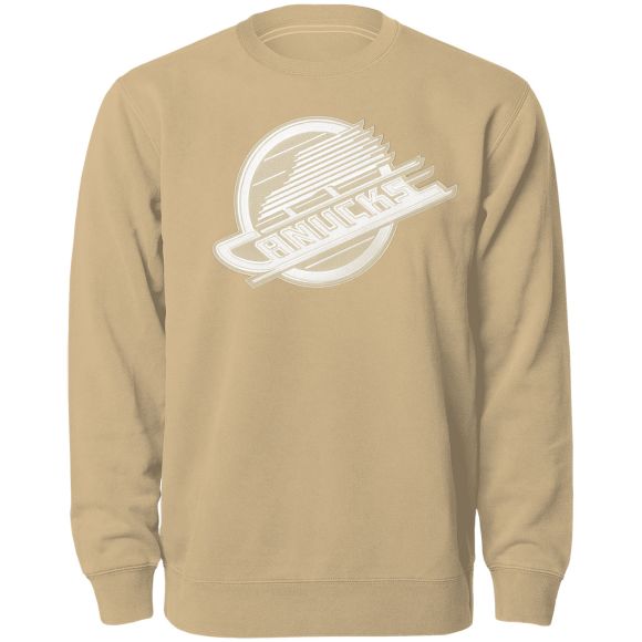 Vancouver Canucks NHL Bulletin Men Wheat Twill Tonal Logo Crew Sweater product image 1, provided for visual reference and