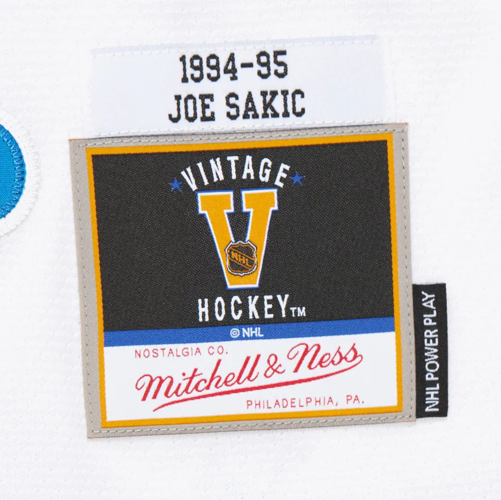 Joe Sakic Quebec Nordiques NHL Mitchell & Ness Men White 1994-95 Power Play Authentic Jersey product image 6, provided for
