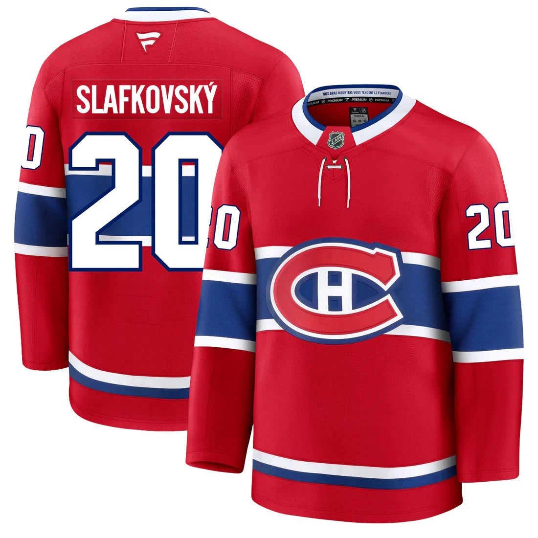 Juraj Slafkovský Montreal Canadiens NHL Fanatics Branded Men Red Premium Jersey product image 2, provided for visual
