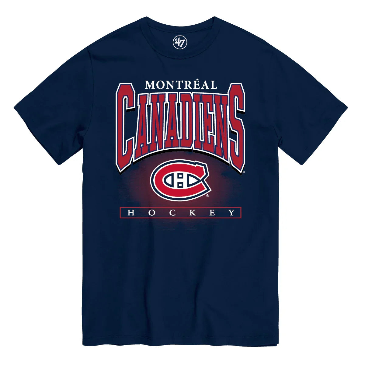 Montreal Canadiens NHL 47 Brand Men Navy Hot Corner T-Shirt product image 1, provided for visual reference and product