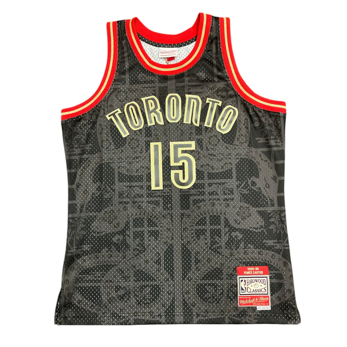 Vince Carter Toronto Raptors NBA Mitchell & Ness Men Black & Gold 1999-2000 Lunar New Year Hardwood Classics Swingman Jersey