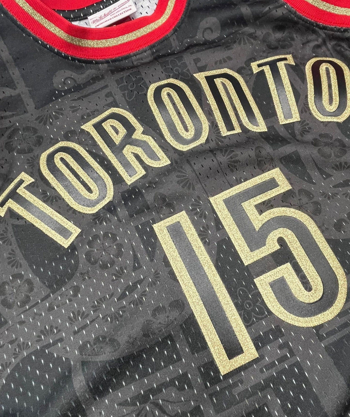 Vince Carter Toronto Raptors NBA Mitchell & Ness Men Black & Gold 1999-2000 Lunar New Year Hardwood Classics Swingman Jersey