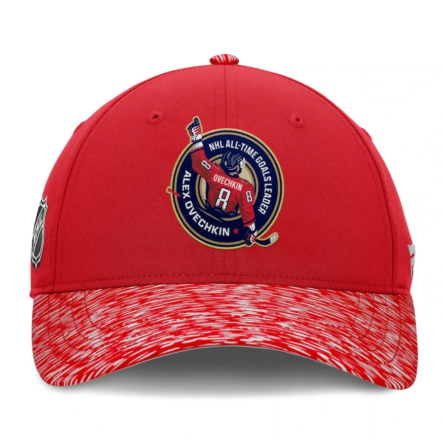 Alexander Ovechkin Washington Capitals NHL Fanatics Branded Men Red All-Time Leading Goal Scorer Locker Room Snapback