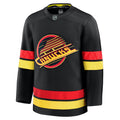 Vancouver Canucks NHL Fanatics Branded Men Black Alternate Premium Jersey product image 1, provided for visual reference and