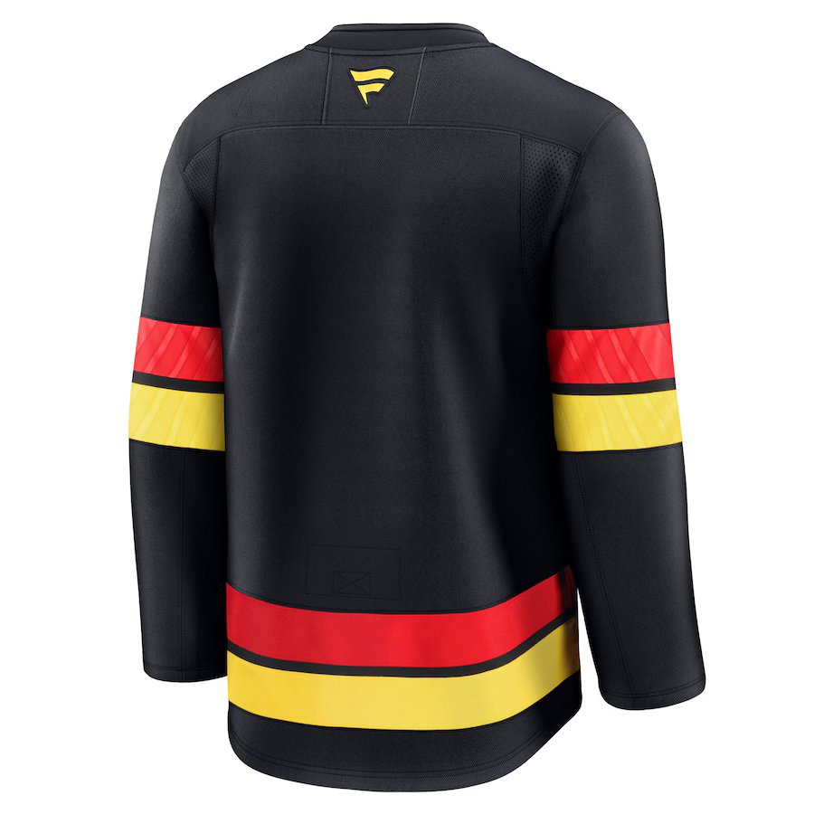 Vancouver Canucks NHL Fanatics Branded Men Black Alternate Premium Jersey product image 2, provided for visual reference and