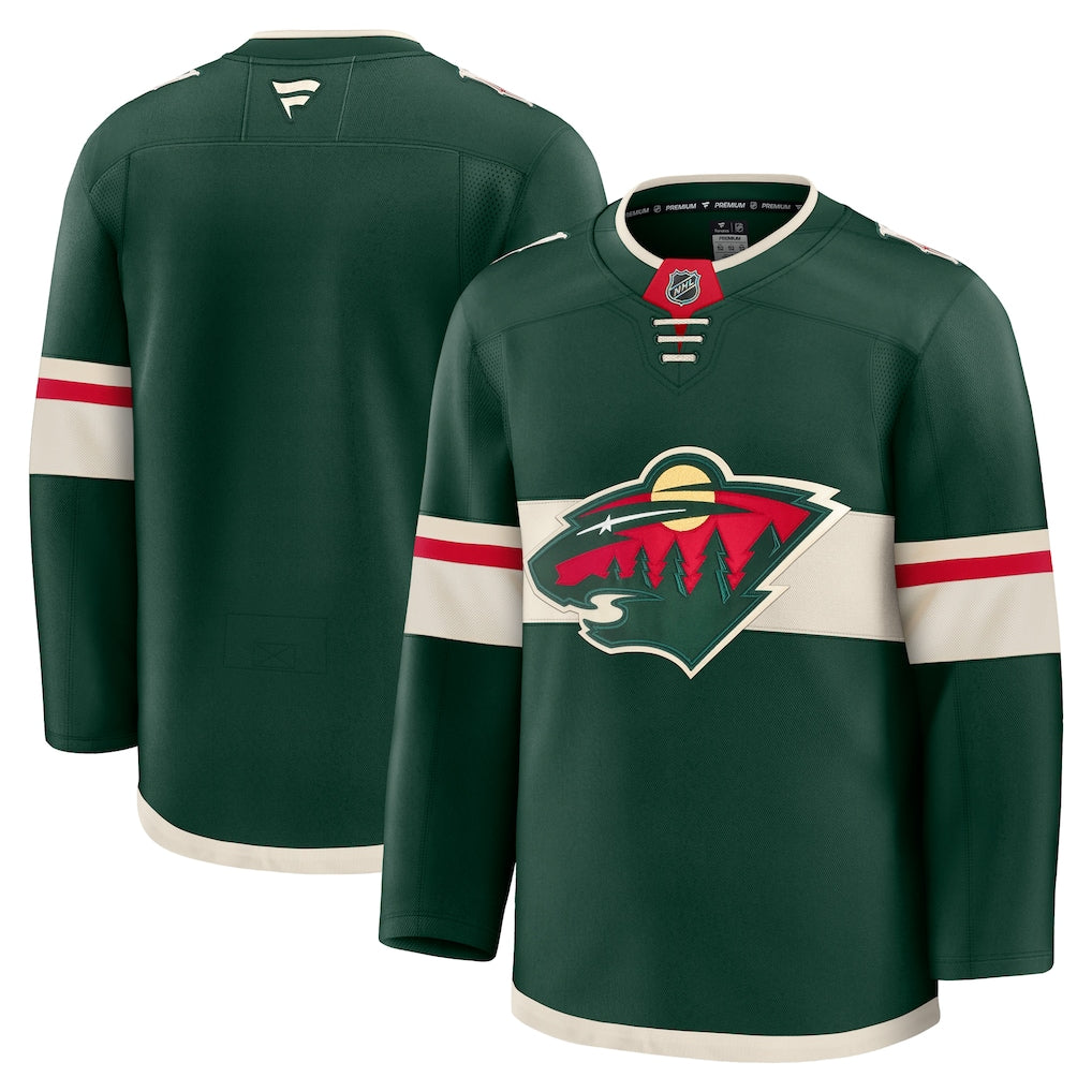 Minnesota Wild NHL Fanatics Branded Men Dark Green Home Premium Jersey product image 3, provided for visual reference and