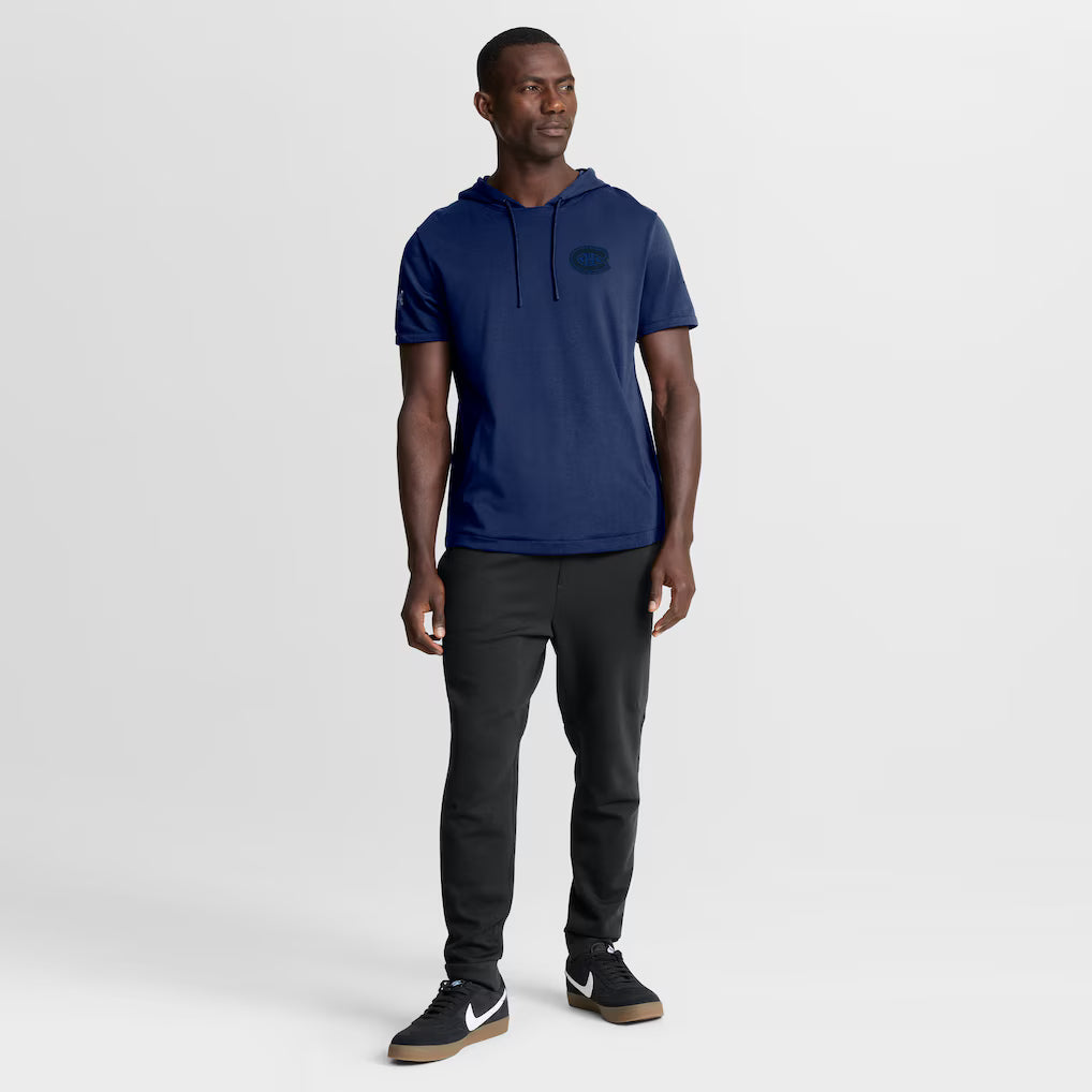 Montreal Canadiens NHL Fanatics Branded Men Navy Authentic Pro Tonal Rink Short Sleeve Hoodie product image 5, provided for