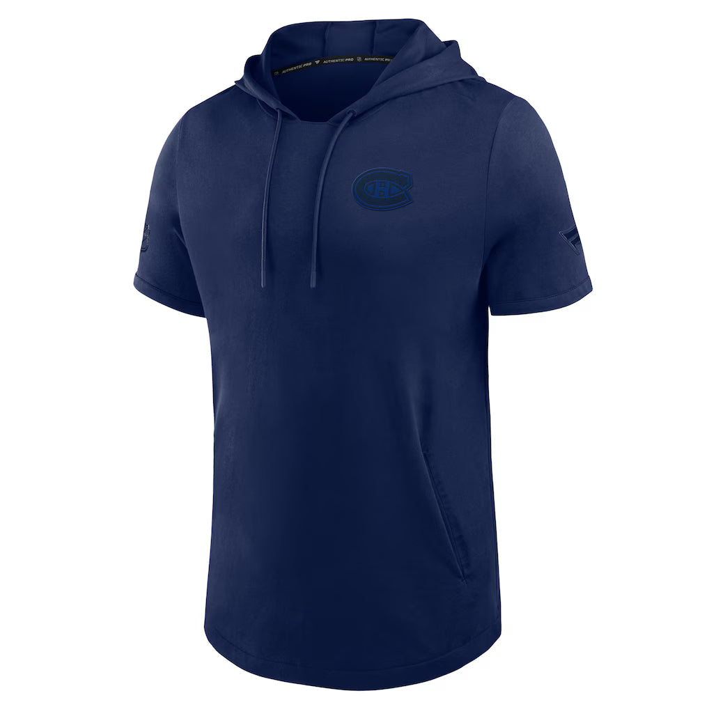 Montreal Canadiens NHL Fanatics Branded Men Navy Authentic Pro Tonal Rink Short Sleeve Hoodie product image 1, provided for