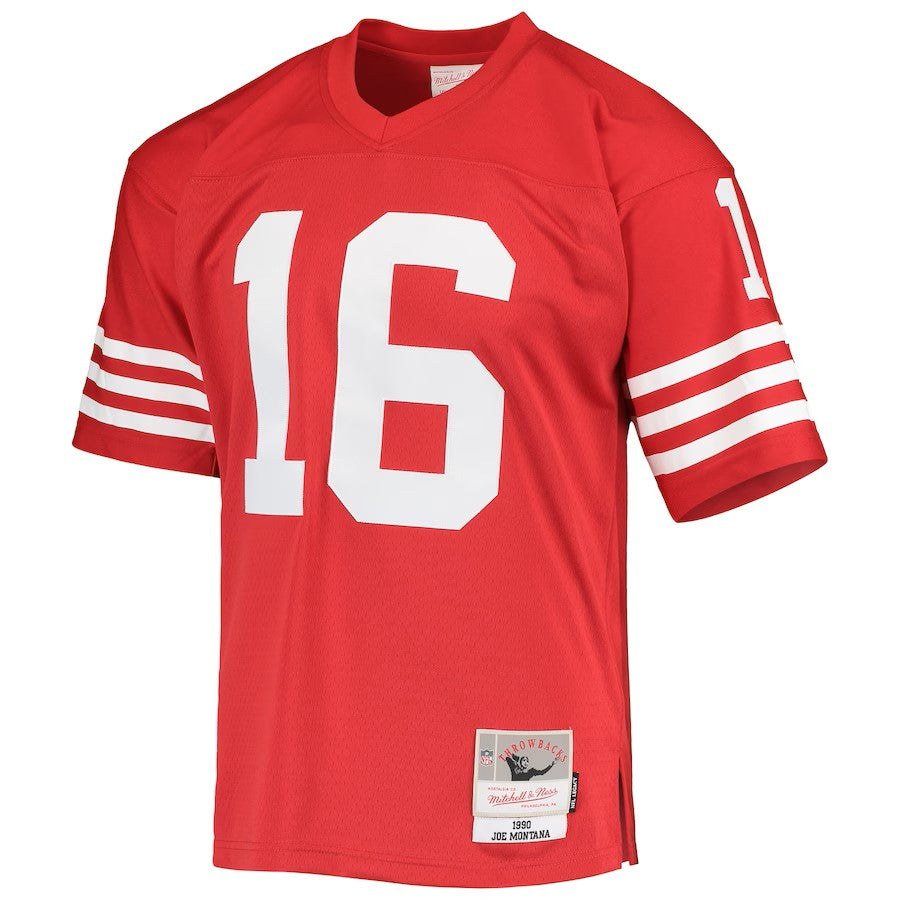 Joe Montana San Francisco 49ers NFL Mitchell & Ness Men Scarlet 1990 Legacy Replica Jersey product image 2, provided for