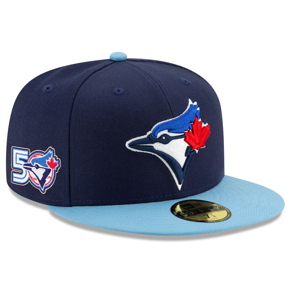 Toronto Blue Jays MLB New Era Men Navy/Light Blue 59Fifty 50th Anniversary Authentic Collection Fitted Hat product image 1,